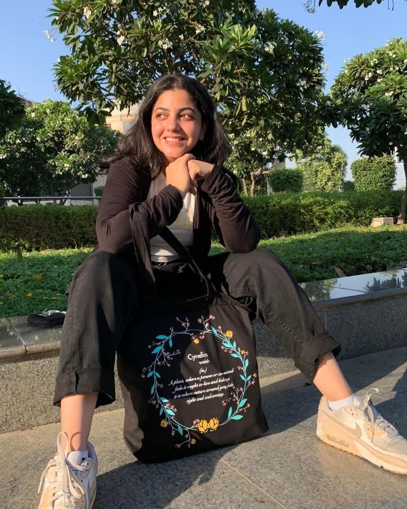 Cynefin | Large Canvas Tote Bag for Women, Tote Handbags for Women with Zipper & Inner Pocket for College, Shopping, Office