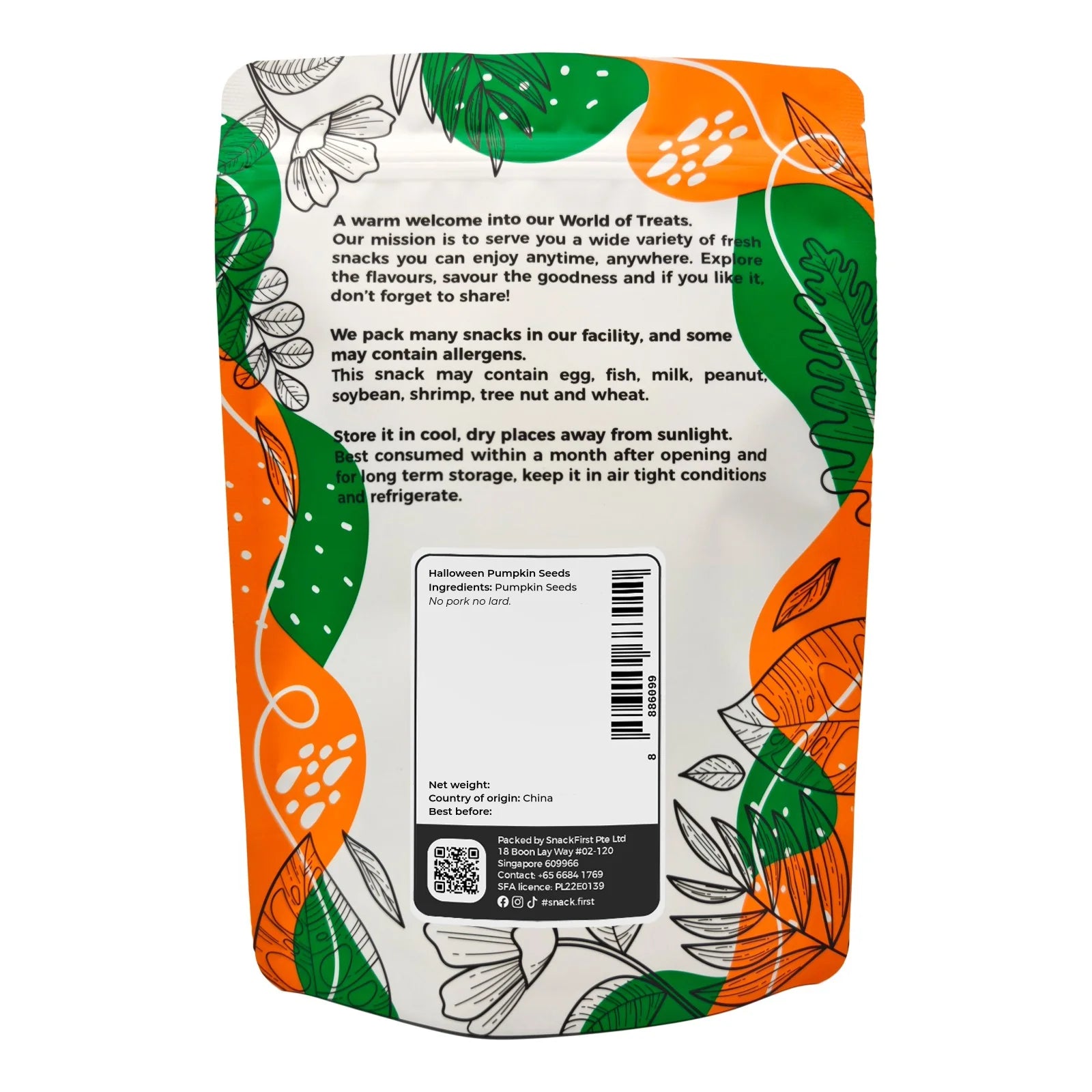 Organic Halloween Pumpkin Seeds 200g