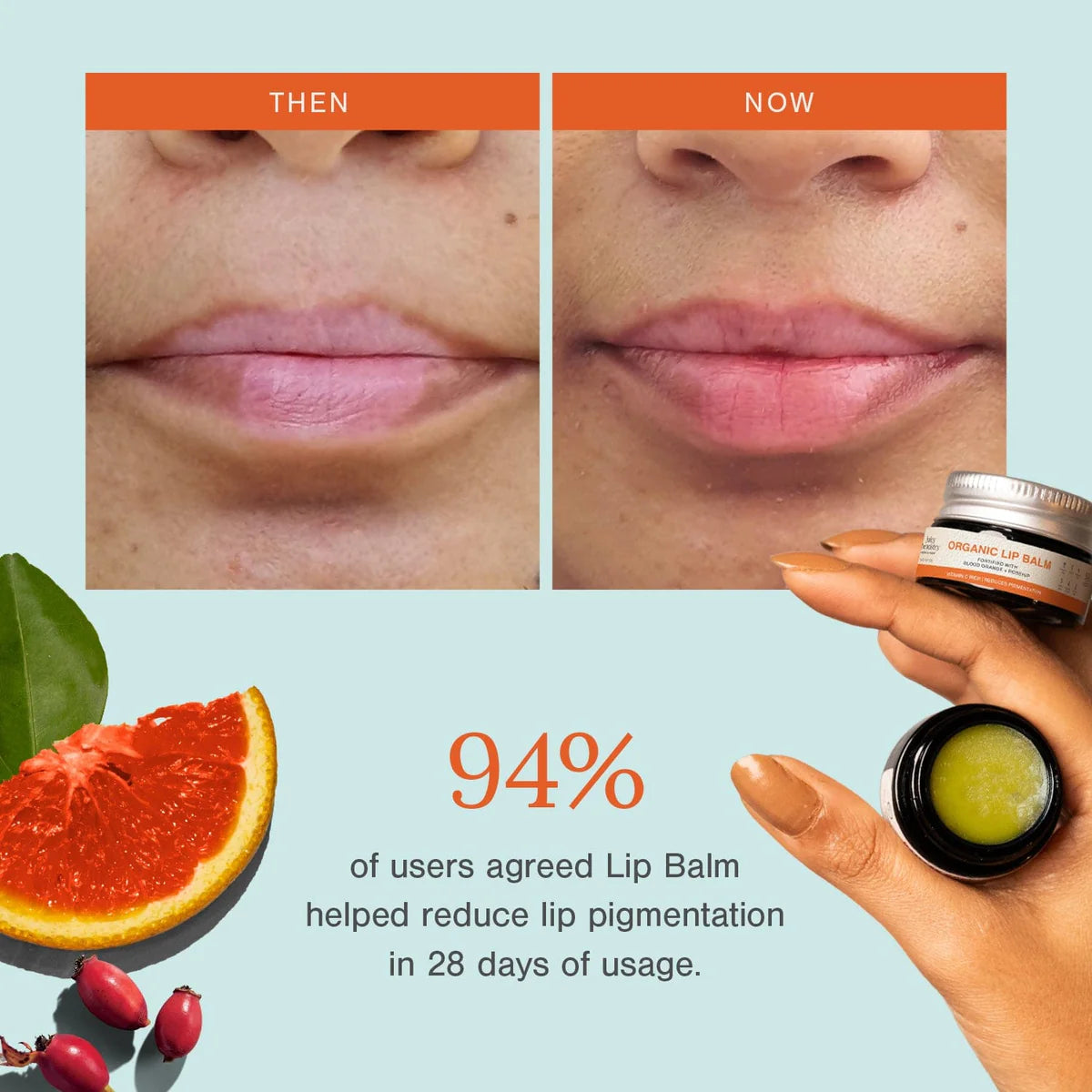 Juicy Chemistry organic blood orange rosehip lip balm