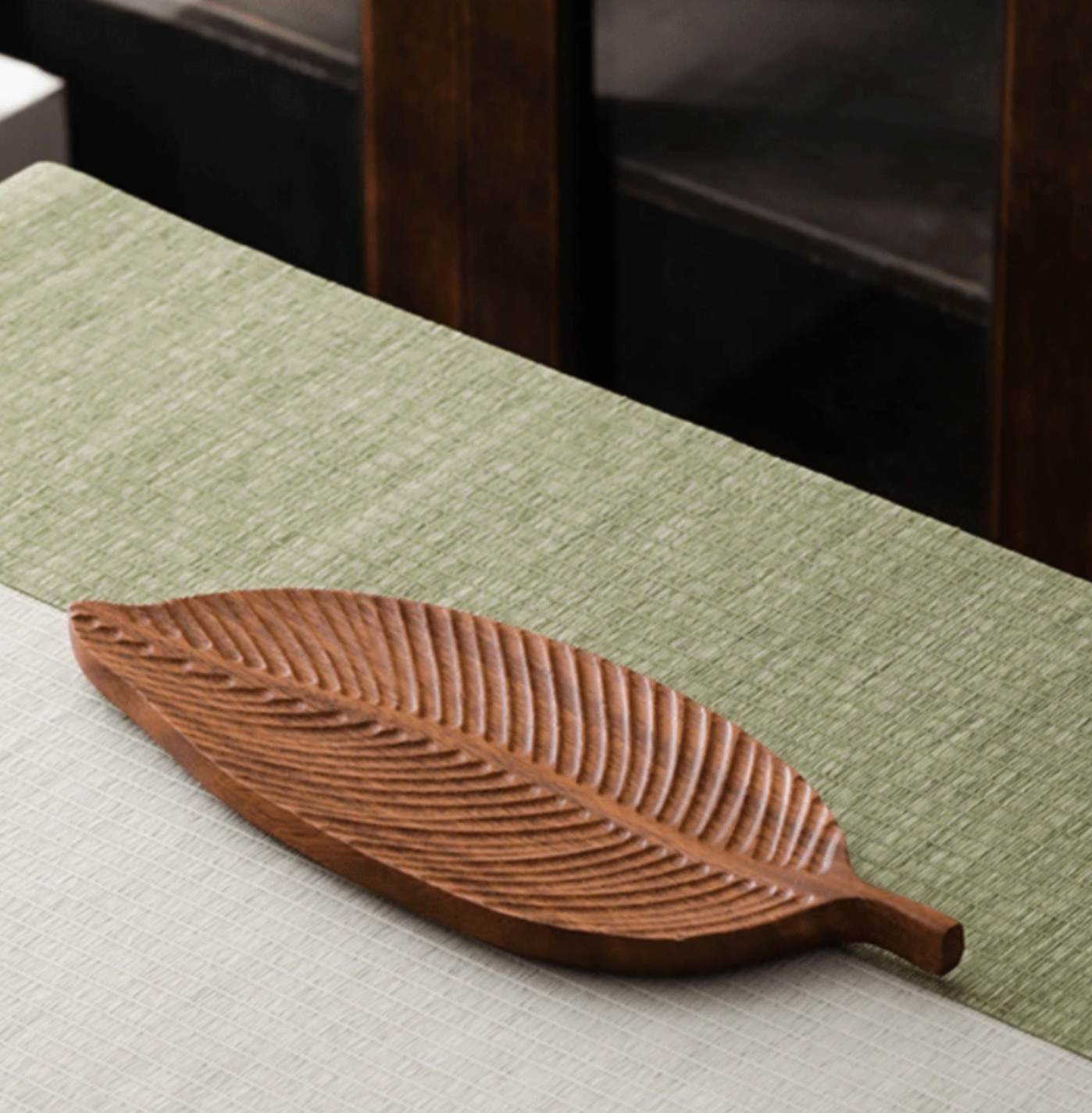 1pc Leaf Tray, Wooden Tray, Serving Tray, Tea Tray Great For Holding Snacks, Dry Fruits, Fruits, Desserts