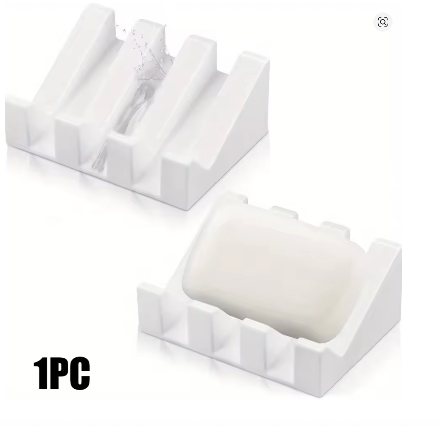 Silicone Self-Draining Soap Dishes with Waterfall Design – Rectangular Soap Holder Trays with Drainage