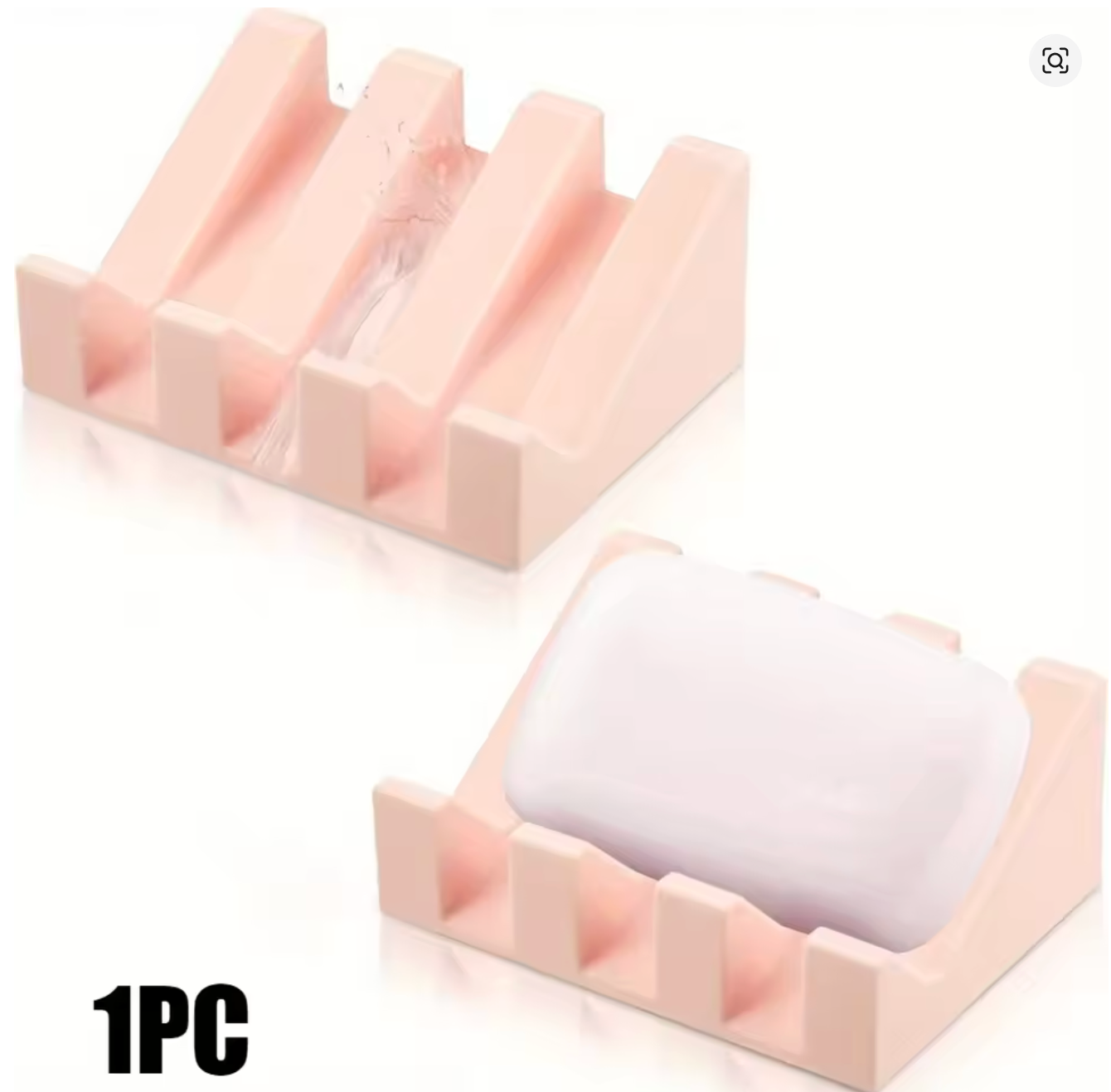 Silicone Self-Draining Soap Dishes with Waterfall Design – Rectangular Soap Holder Trays with Drainage