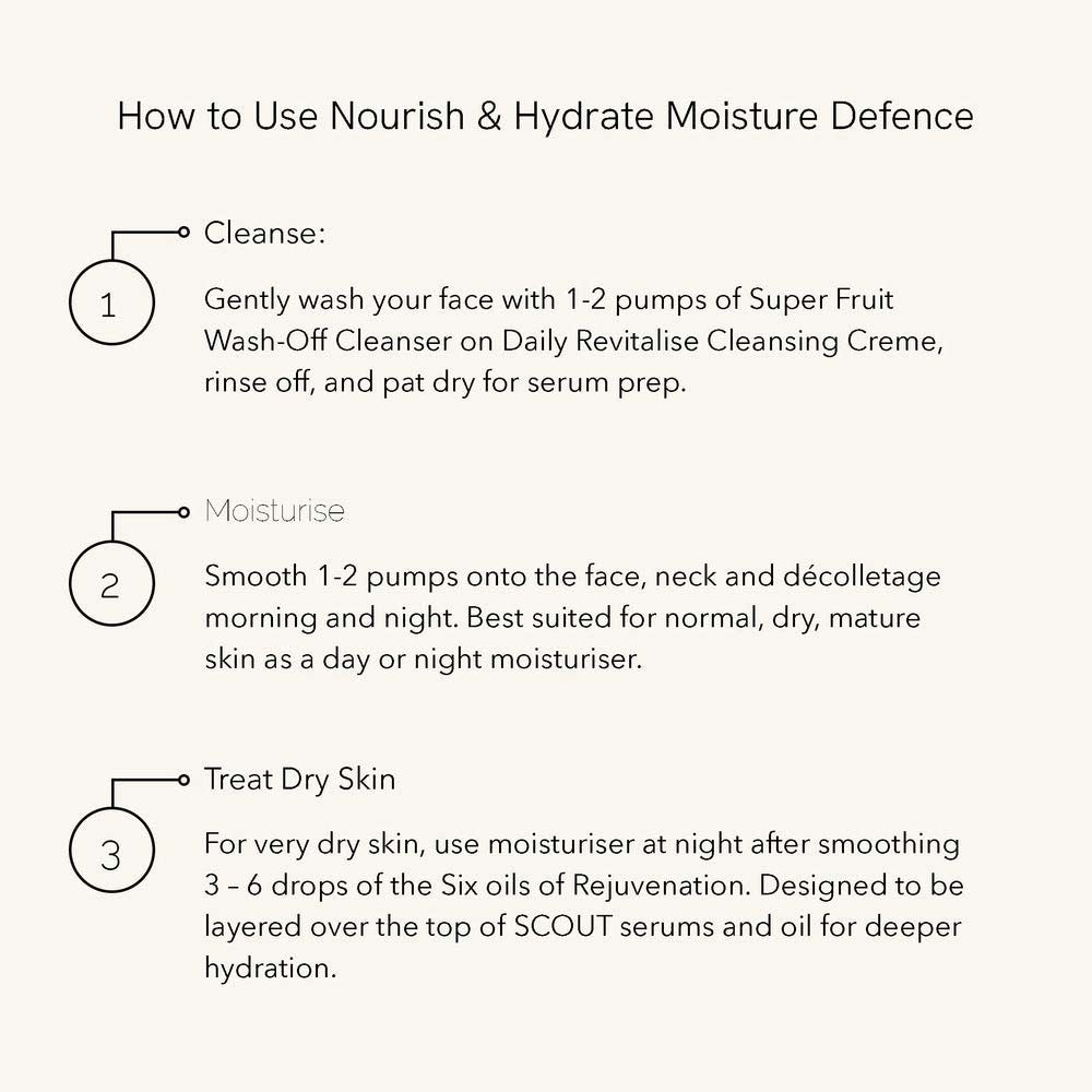 SCOUT Organic Active Beauty Nourish & Hydrate Moisture Defense Moisturizer Creme With White Tea, Pomegranate And Macadamia