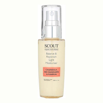SCOUT Organic Active Beauty Balance & Replenish Light Moisturiser With Calendula, Red Mandarin & Pumpkin
