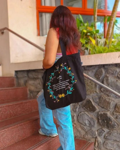 Cynefin | Large Canvas Tote Bag for Women, Tote Handbags for Women with Zipper & Inner Pocket for College, Shopping, Office