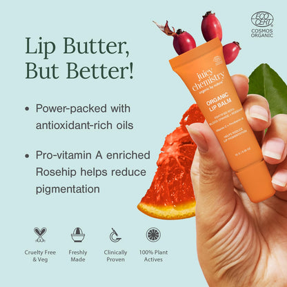 Juicy Chemistry organic blood orange rosehip lip balm