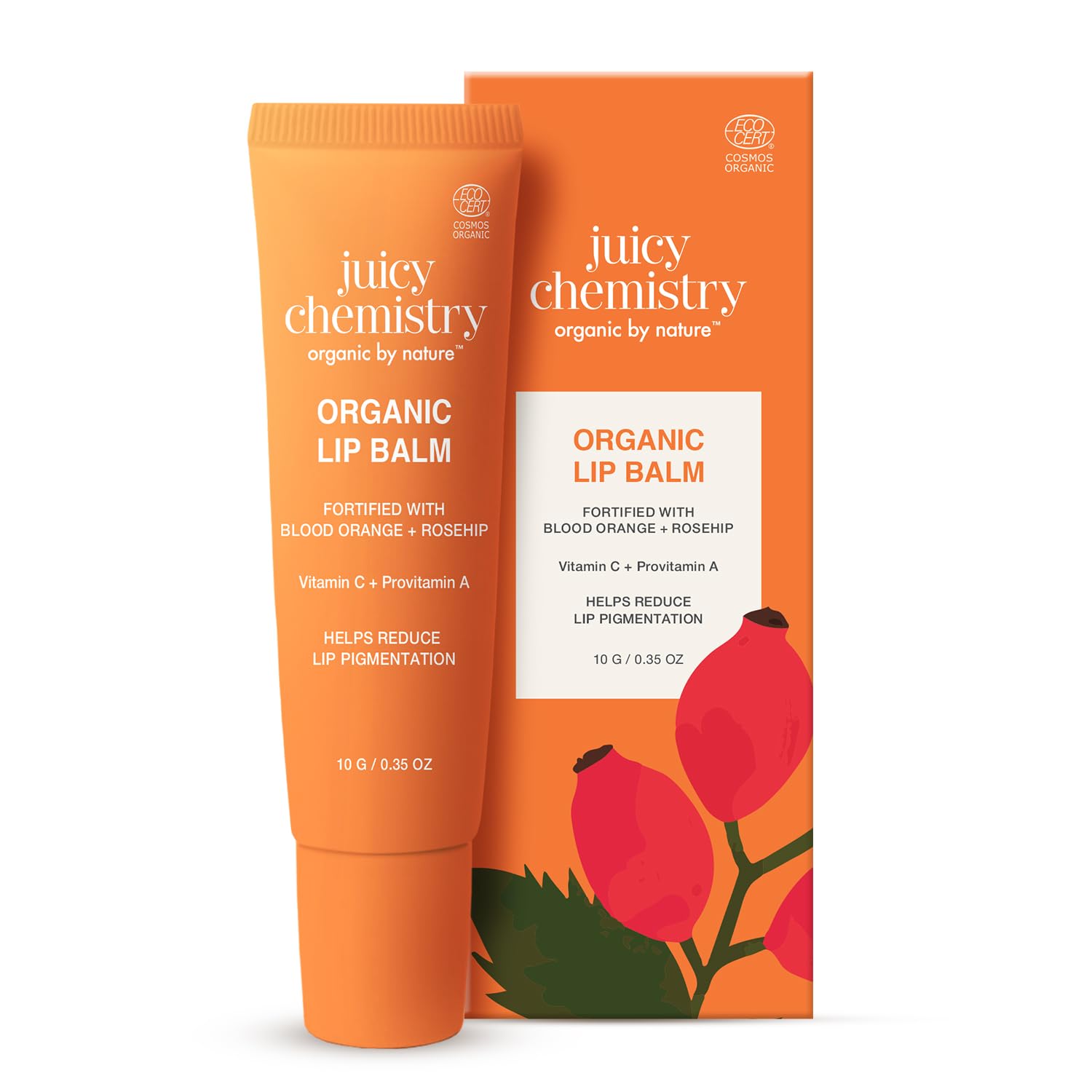 Juicy Chemistry organic blood orange rosehip lip balm