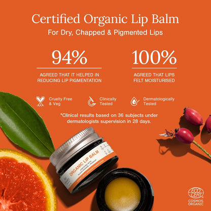Juicy Chemistry organic blood orange rosehip lip balm