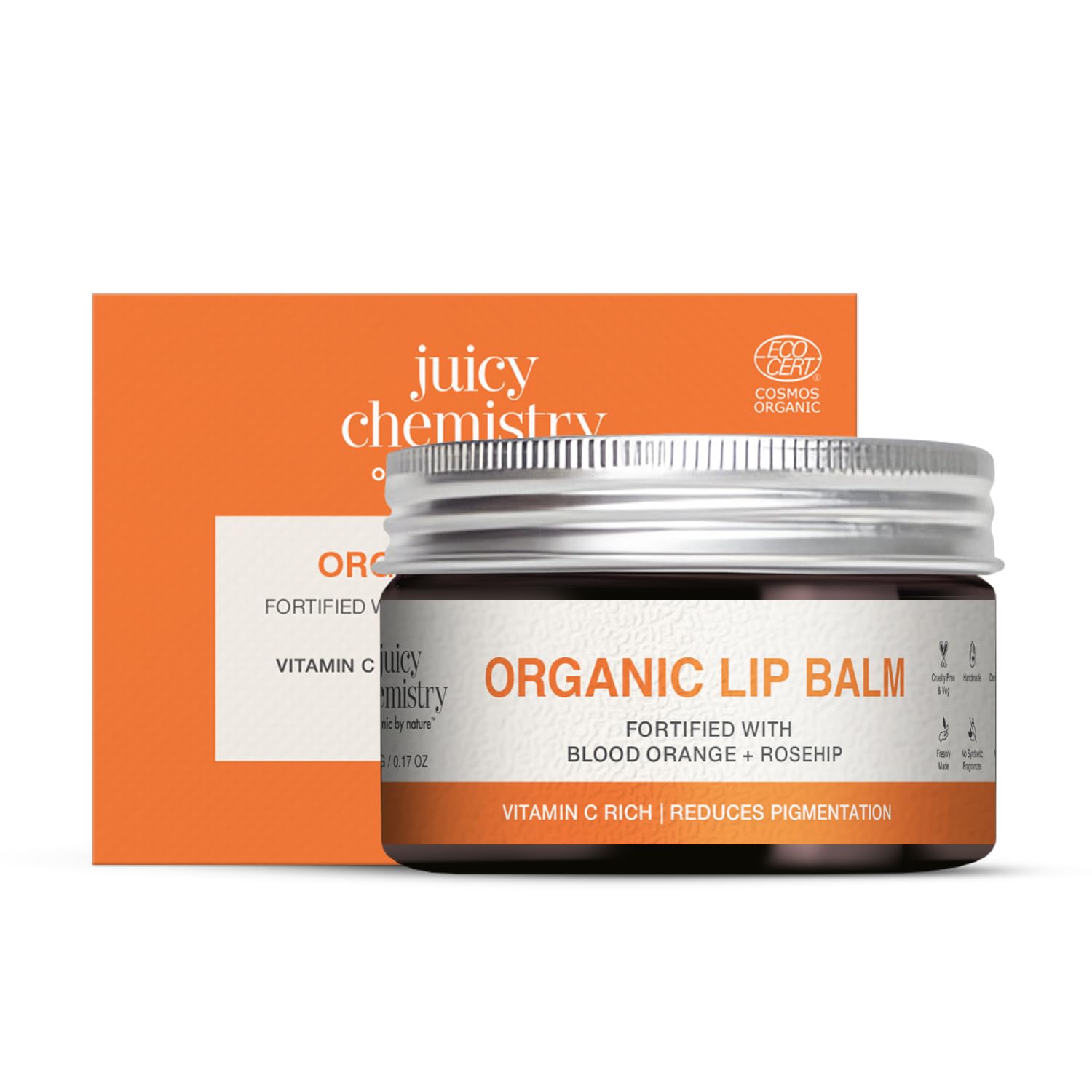 Juicy Chemistry organic blood orange rosehip lip balm
