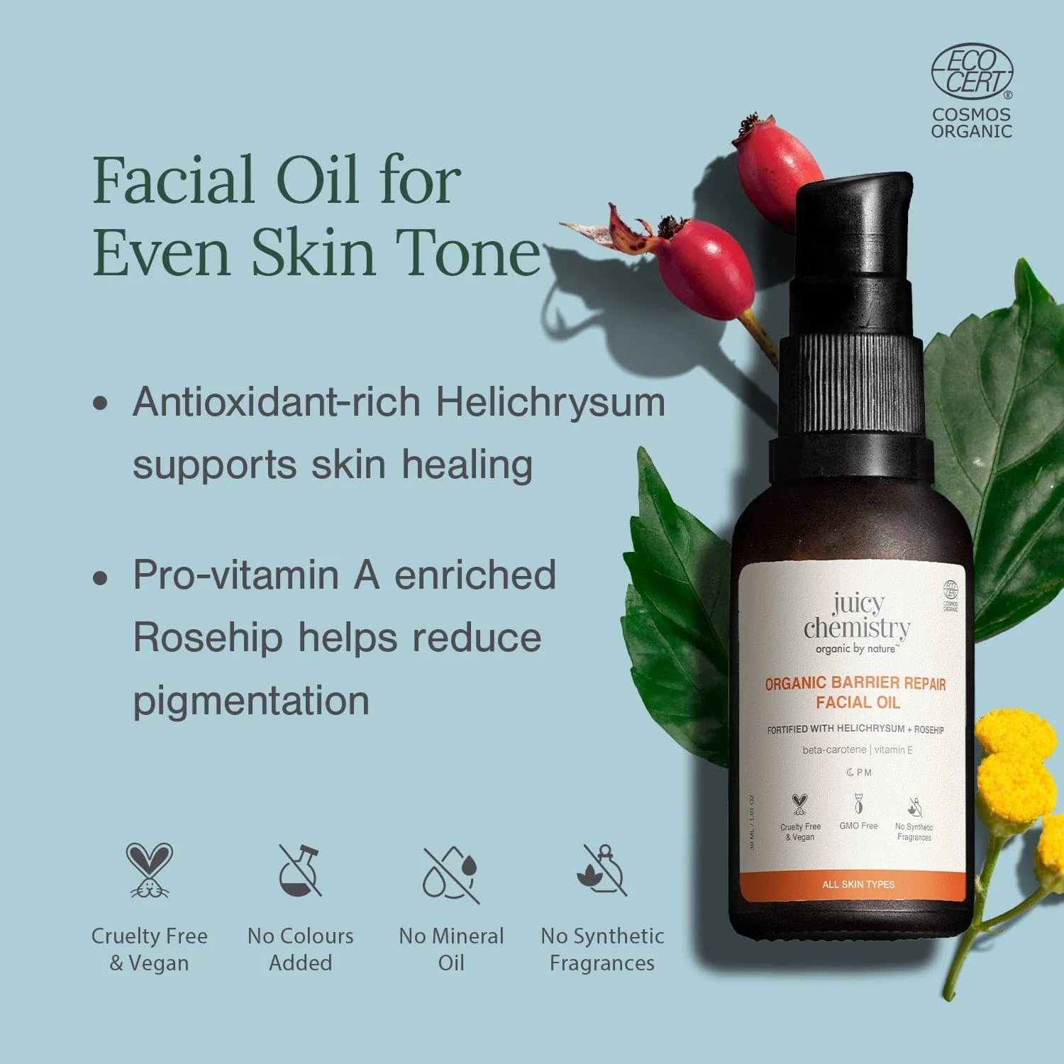 helichrysum and rosehip facial oil
