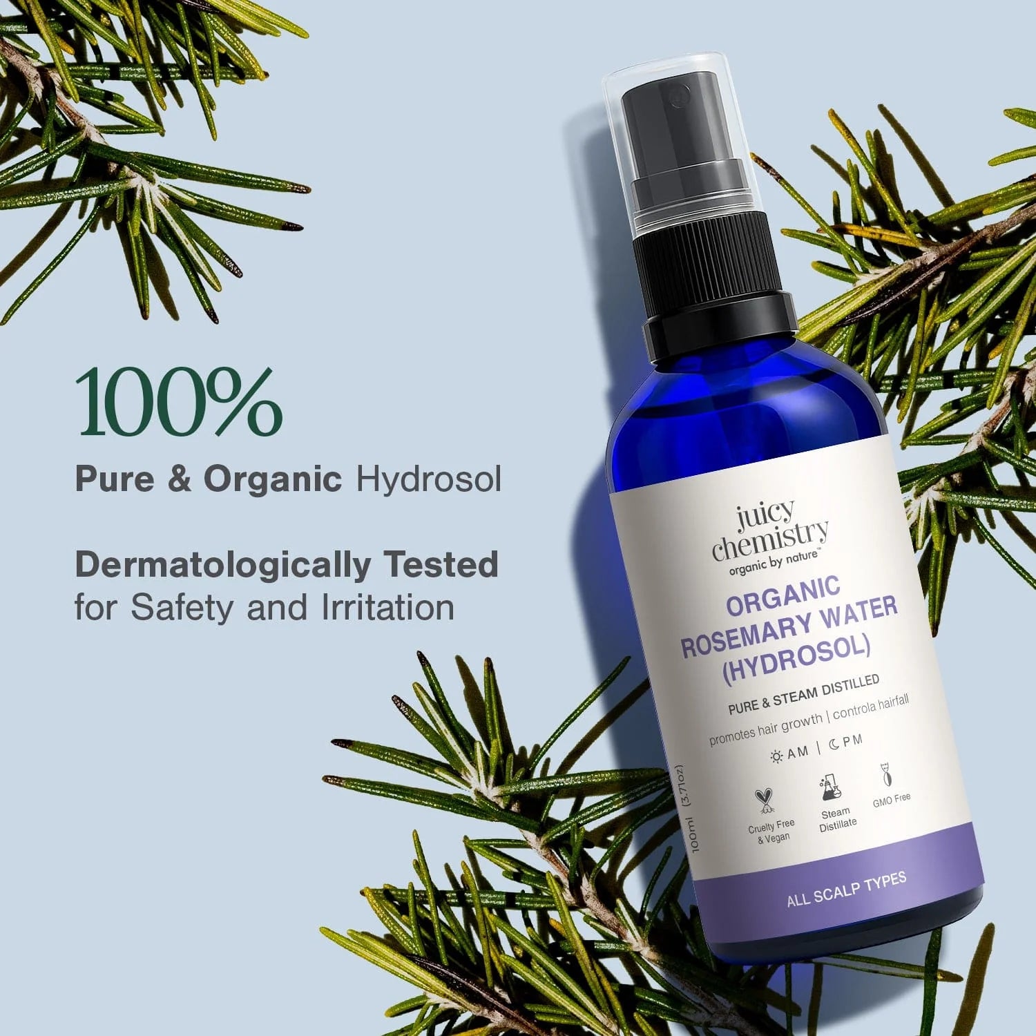 Juicy Chemistry organic rosemary water hydrosol 100ml Singapore