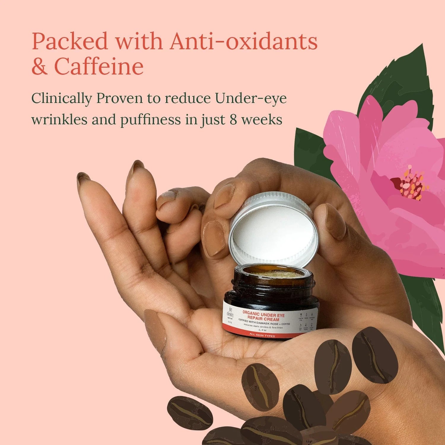 Juicy Chemistry Damask Rose & Coffee Organic Under Eye Cream