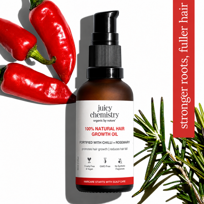 100% Natural Hair Growth Oil with Chilli + Rosemary