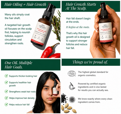 100% Natural Hair Growth Oil with Chilli + Rosemary
