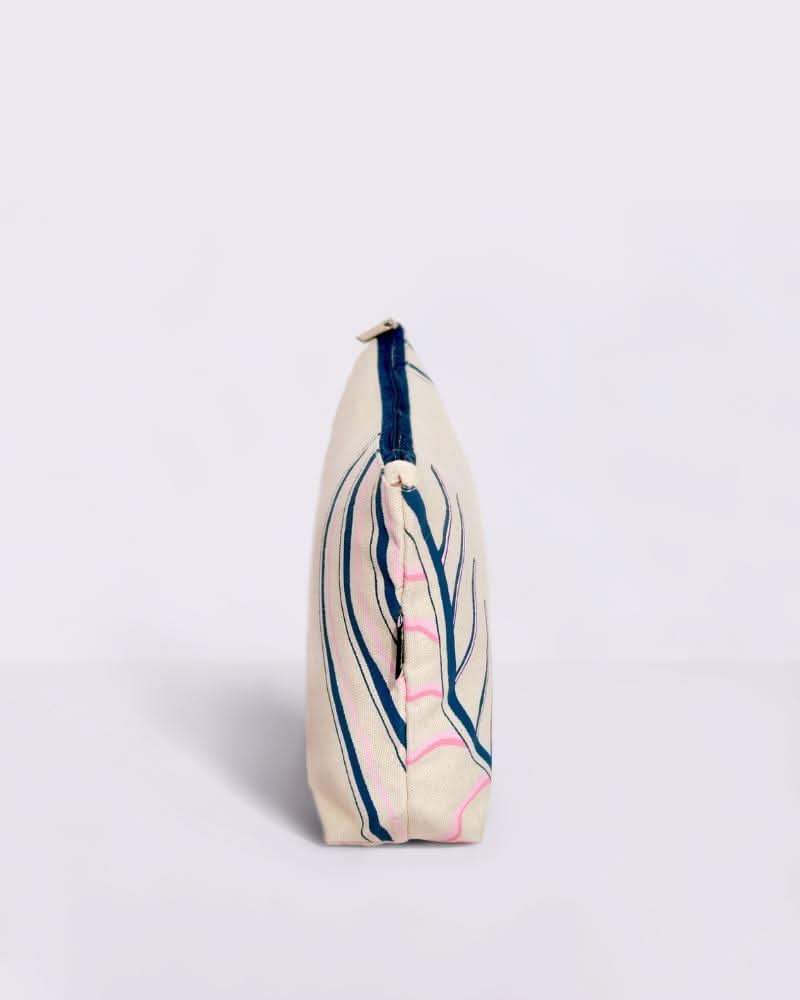 Makeup Pouch for Girls, Canvas Cosmetic Pouch | Rear Leaf