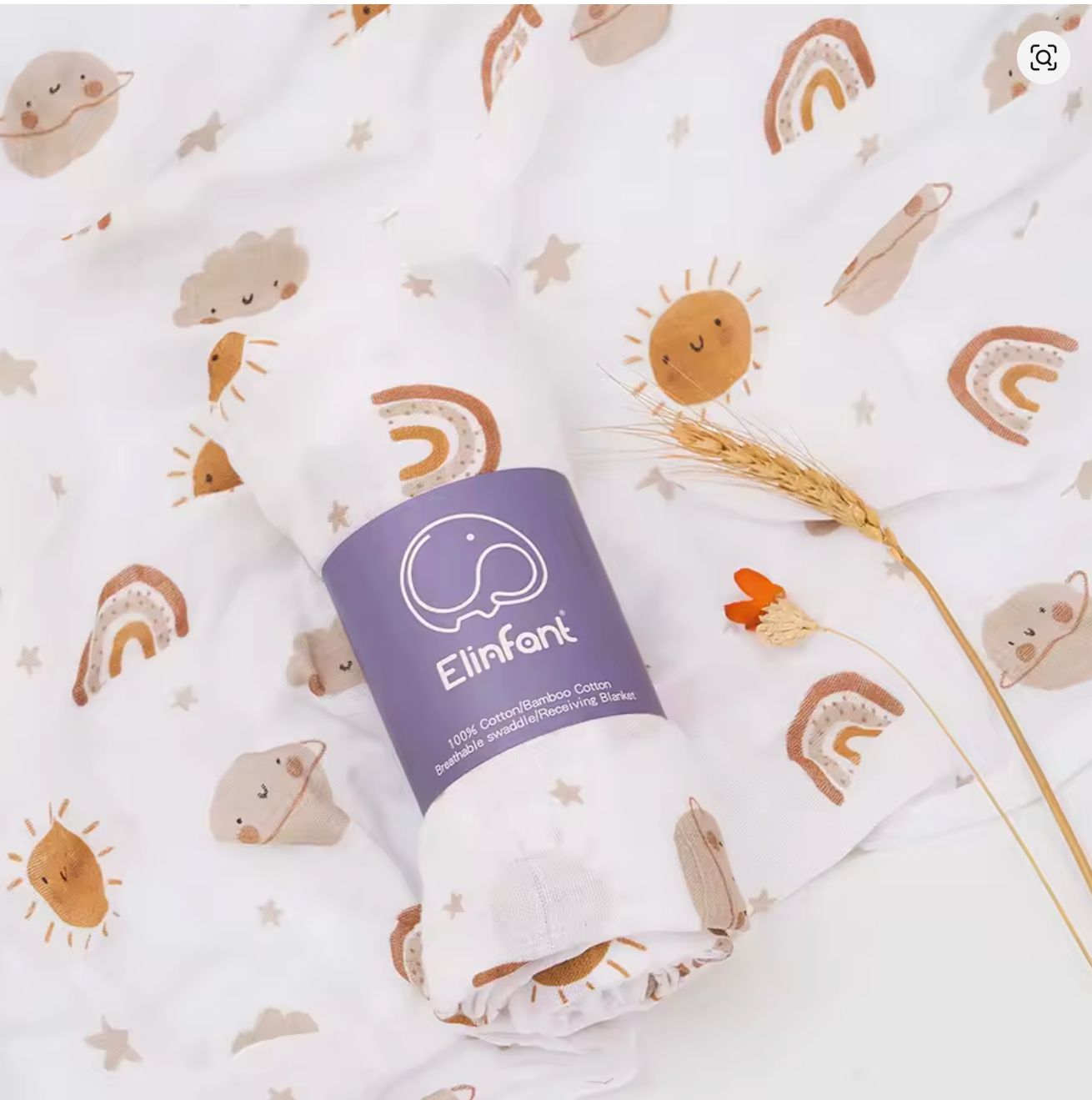 100% Cotton Muslin Swaddle Blanket for Newborns Wraps