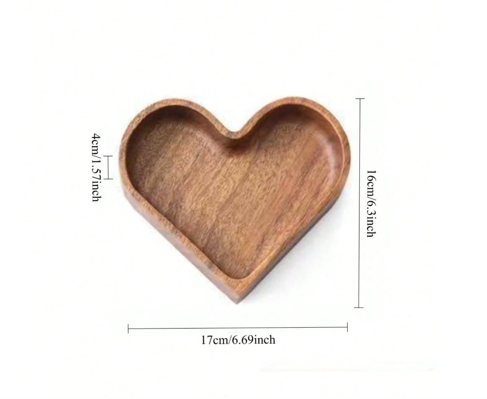 Heart Shaped Candy Box, Wooden Fruit Box Whole Wood Dried Fruit Storage Tray Japanese Solid Wood