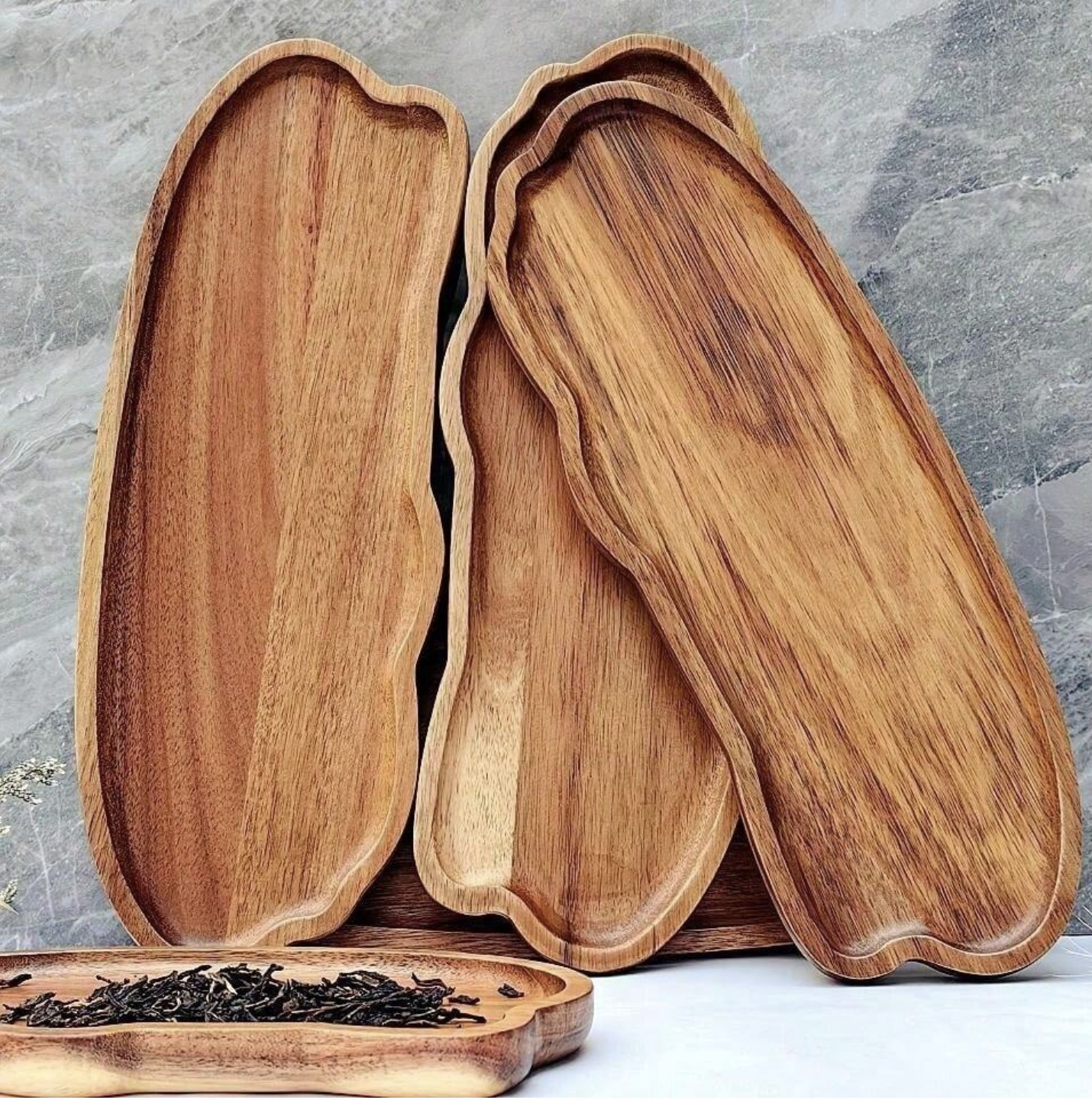 1pc Cloud-Shaped Solid Wood Food Tray, Suitable For Coffee, Milk, Breakfast, Afternoon Tea, Baked Goods