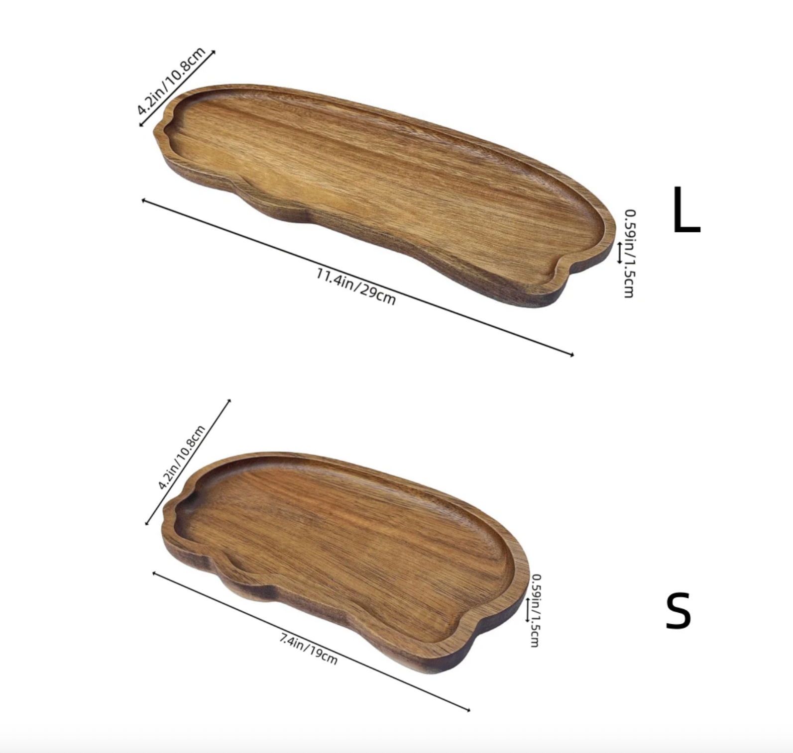 1pc Cloud-Shaped Solid Wood Food Tray, Suitable For Coffee, Milk, Breakfast, Afternoon Tea, Baked Goods