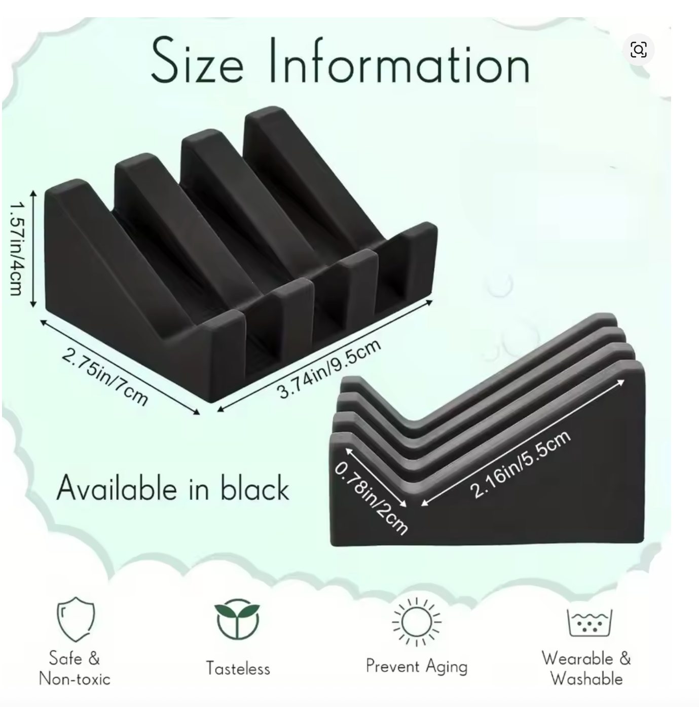 Silicone Self-Draining Soap Dishes with Waterfall Design – Rectangular Soap Holder Trays with Drainage