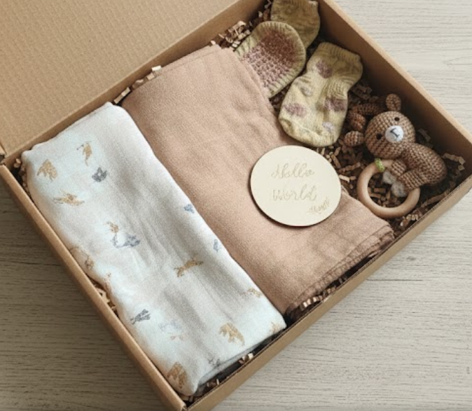 Bamboo Cotton Baby Muslin Swaddle Blanket Wraps Baby Gift Set