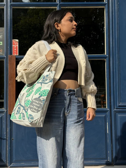 Sparrow Love | Large Canvas Tote Bag for Women, Tote Handbags for Women with Zipper & Inner Pocket for College, Shopping, Office