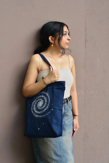 The Milky way | Canvas Tote Bags for Women, College Bag for Girls, 100% Organic Cotton Tote Bag for Shopping, Travel & beach