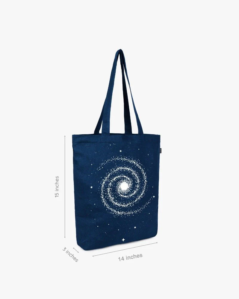 The Milky way | Canvas Tote Bags for Women, College Bag for Girls, 100% Organic Cotton Tote Bag for Shopping, Travel & beach