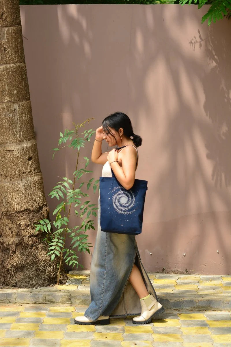 The Milky way | Canvas Tote Bags for Women, College Bag for Girls, 100% Organic Cotton Tote Bag for Shopping, Travel & beach