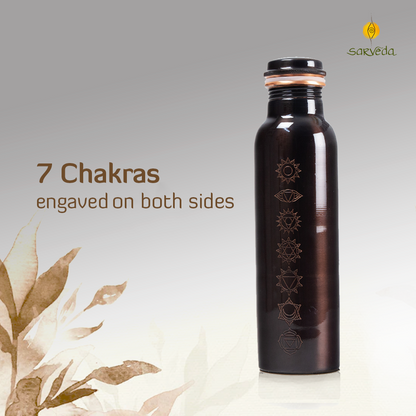 7 Chakras Pure Copper Water Bottle with Handle (1L)