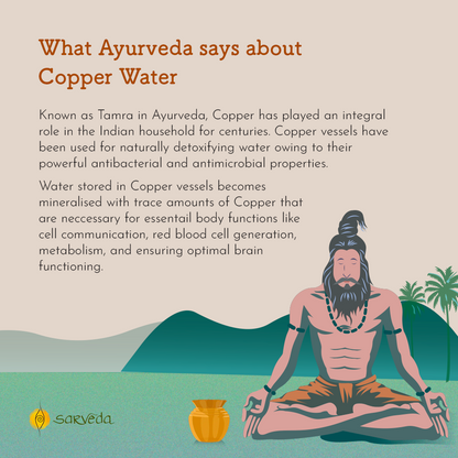 7 Chakras Pure Copper Water Bottle with Handle (1L)