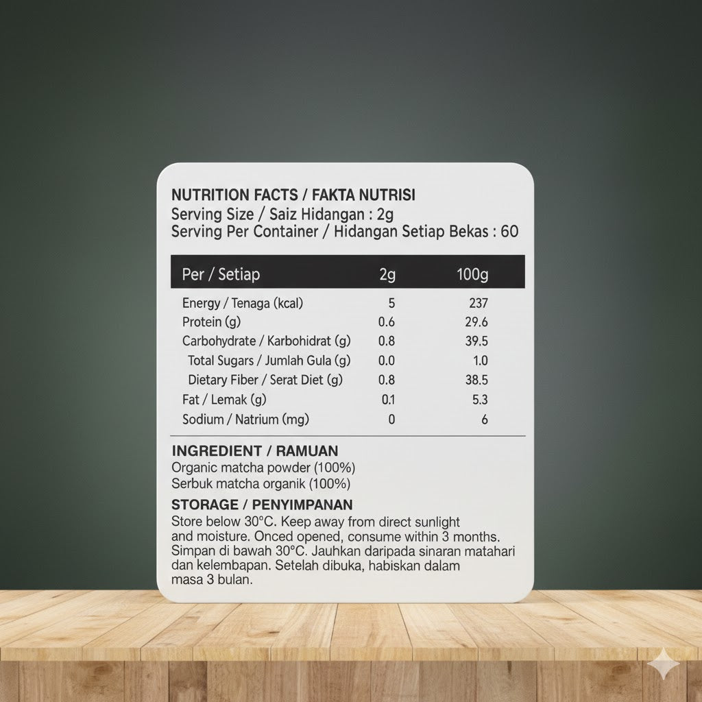 ORGANIC MATCHA POWDER 120GM