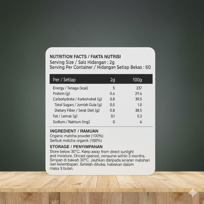 ORGANIC MATCHA POWDER 120GM