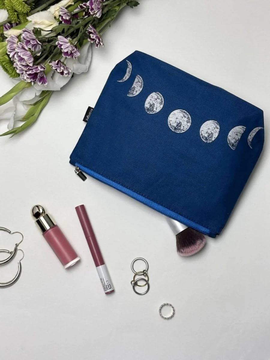 Makeup Pouch for Girls, Canvas Cosmetic Pouch | Moonphasing