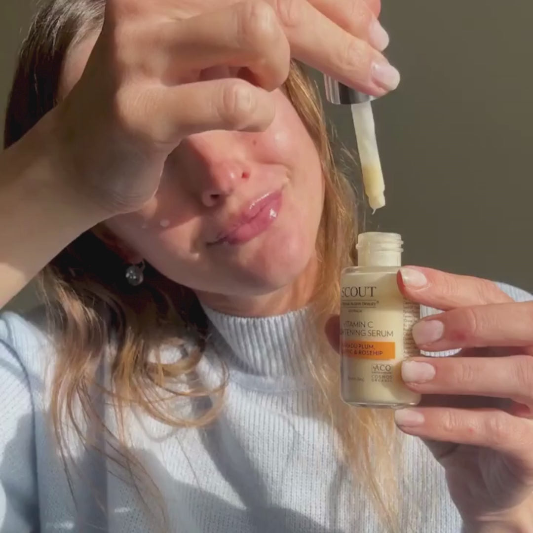 SCOUT Organic Active Beauty Vitamin C Brightening & Lightening Face Serum With Kakadu Plum, Turmeric & Rosehip