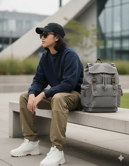 Backpack Bag for Men and Women | Laptop Backpack for Men, College Backpack with 15.6 inch Laptop Compartment, Sustainable Canvas Backpack