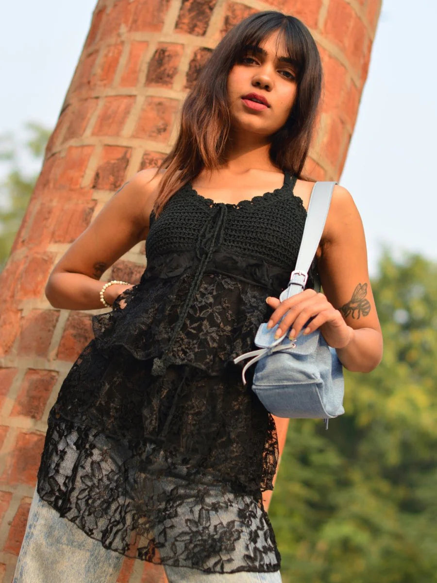 Denim Shoulder Bag for Women Stylish with Multiple Pockets