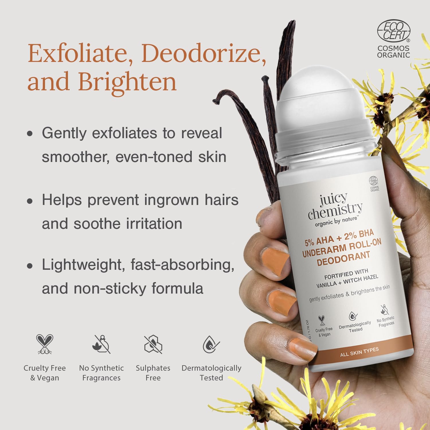 organic roll-on deodorant for brightening underarm skin